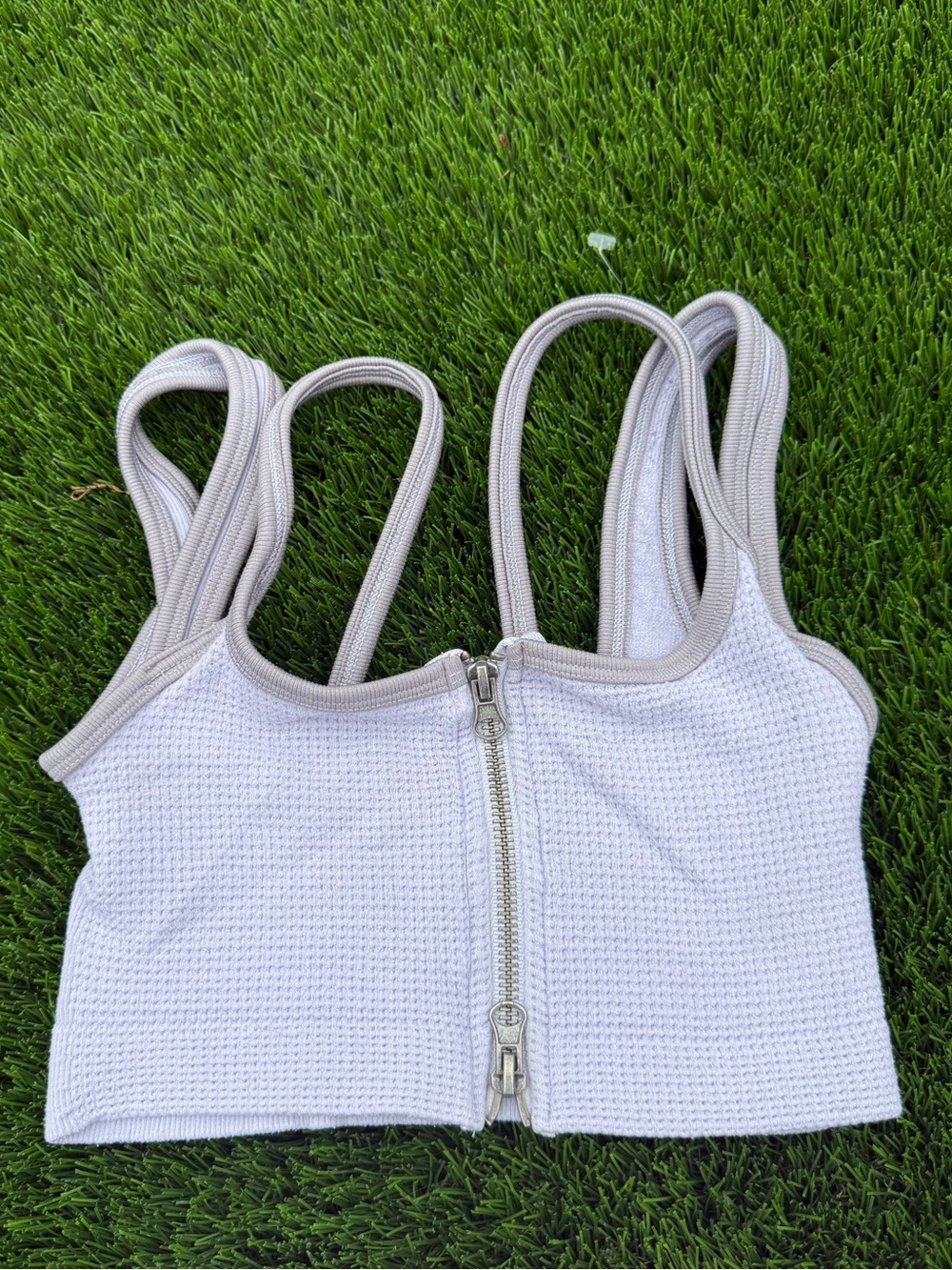 Urban Outfitters about from under Light Gray lavender  Zip-Front Cropped